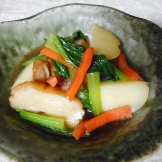 ジャガ芋と小松菜とさつま揚げの炒め煮